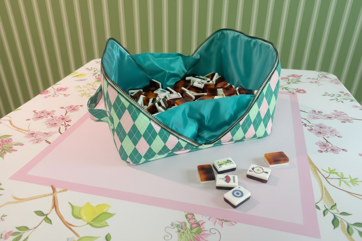 Mahjong Tile Bag: Jaunty Argyle