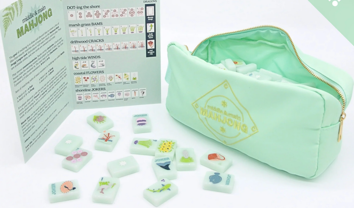 Middle + Main Barrier Island Tile Mahjong Set