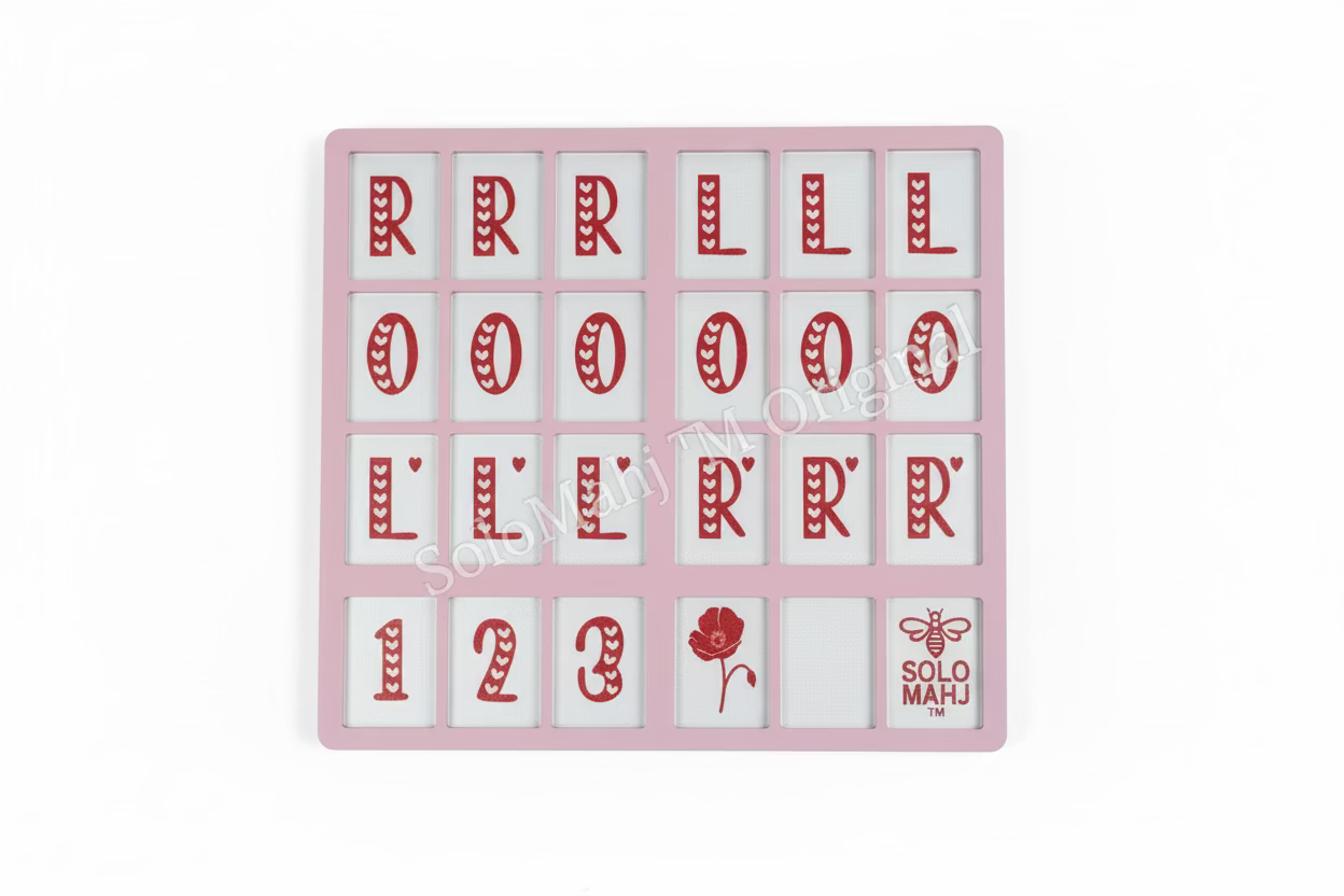 SoloMahj Poppy Board – Sweetheart Edition (Pink, Large Tiles)
