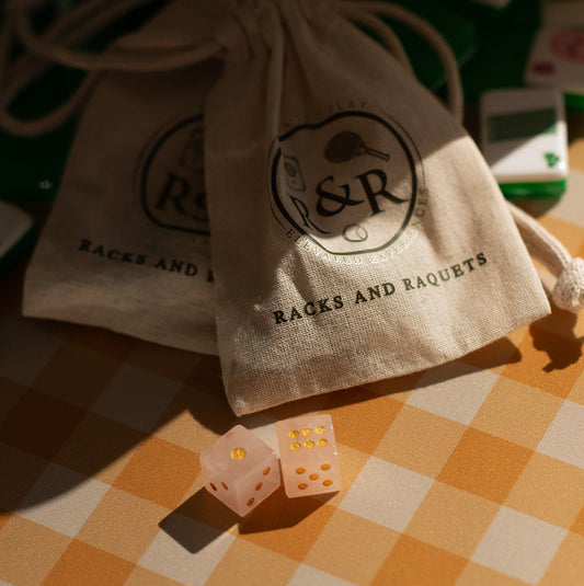 R&R Signature semi-precious dice set