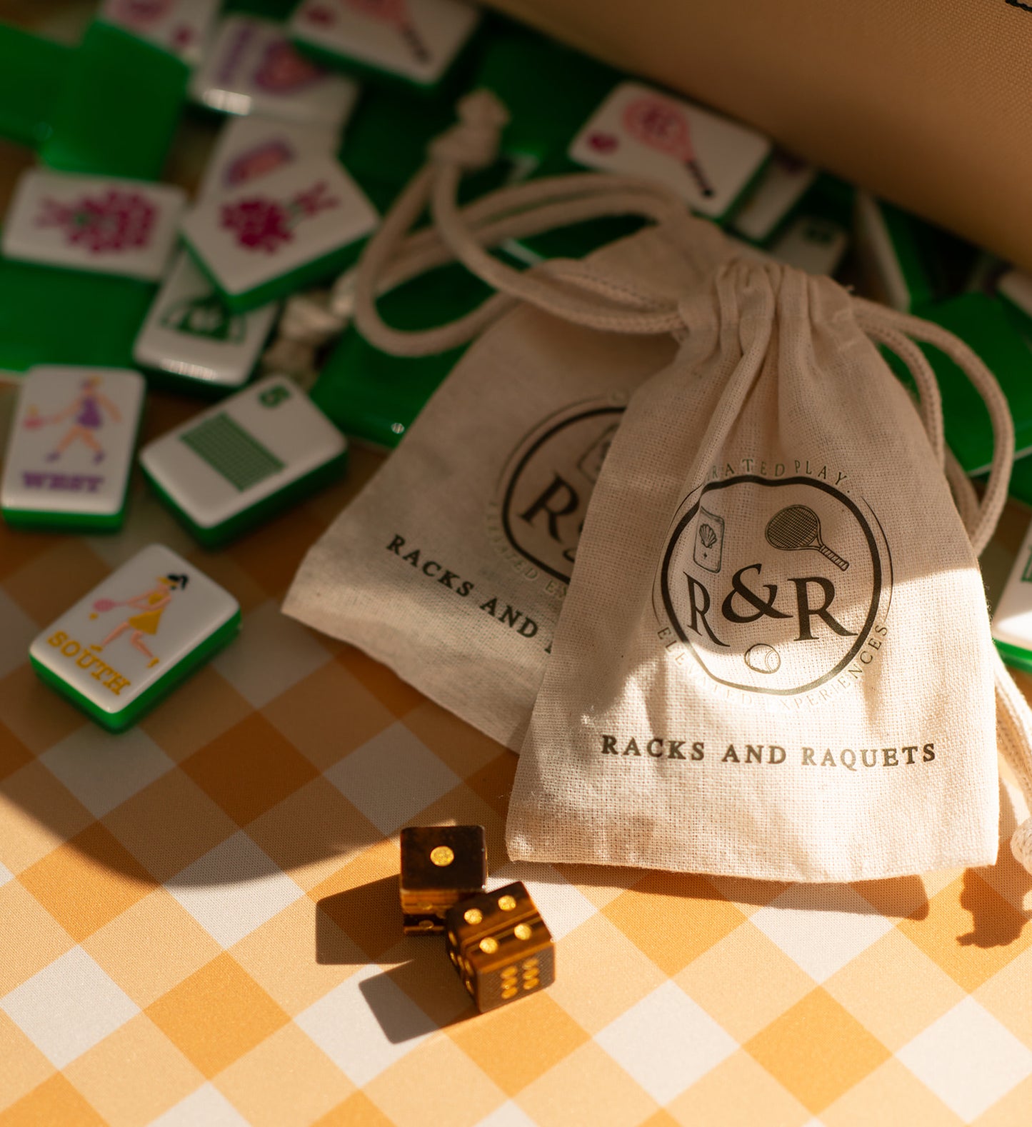 R&R Signature semi-precious dice set