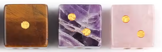 R&R Signature semi-precious dice set