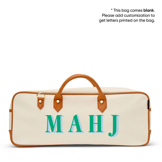 "Margo" Natural Mahjong Tote (Personalizable)