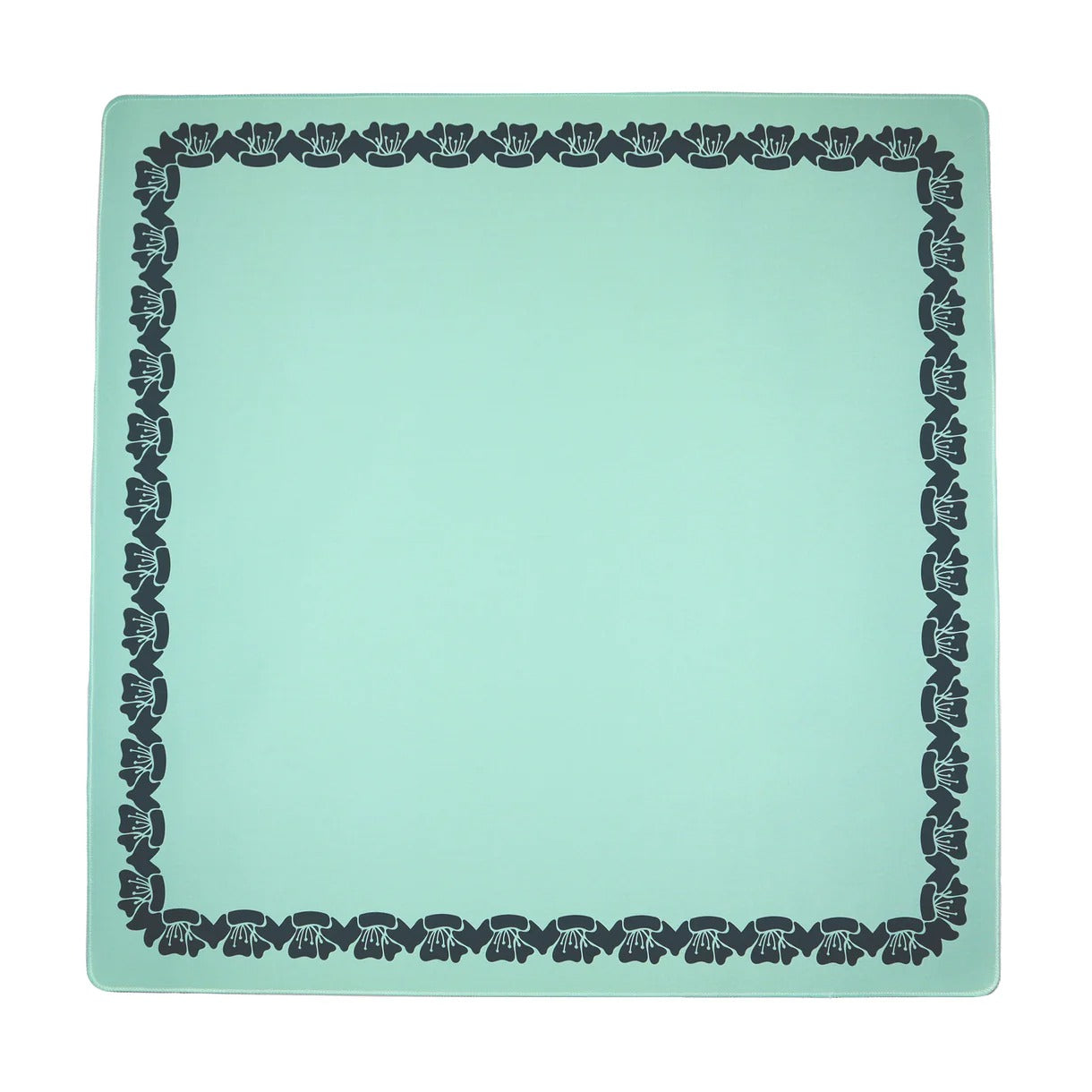 Green Flower Border Mahjong Mat