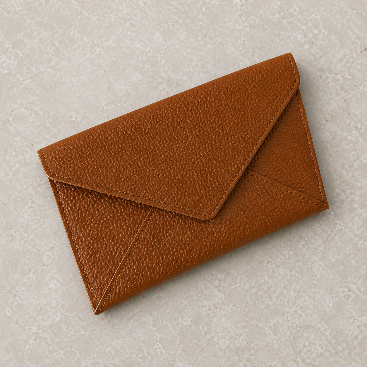 Racks & Raquets vegan leather mahjong card holder in Caramel, closed