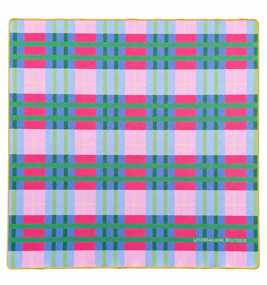 Vibrant plaid mahjong mat